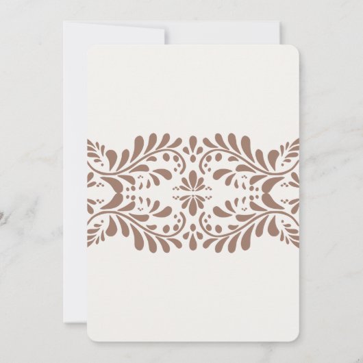 Mocha Brown Talavera Tegel Fiesta Save the Date Kaart (Achterkant)