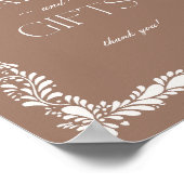 Mocha Brown Talavera Tegel Kaarten en geschenken T Poster (Hoek)