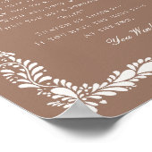 Mocha Brown Talavera Tegel Niet zeggen Douche Spel Poster (Hoek)