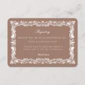 Mocha Brown Talavera Tegel Registry Kaart Insert (Voorkant)