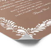 Mocha Brown Talavera Time Capsule Verjaardagsspel Poster (Hoek)