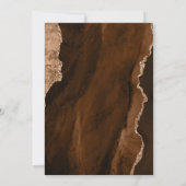 Mocha Brown Waterverf Agate Gold Script Wedding Kaart (Achterkant)