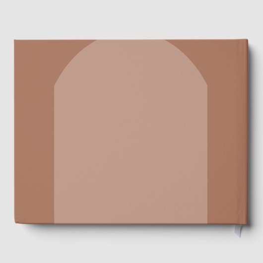 Mocha Bruin Bloemboog Huwelijk Gastenboek (Achterkant)