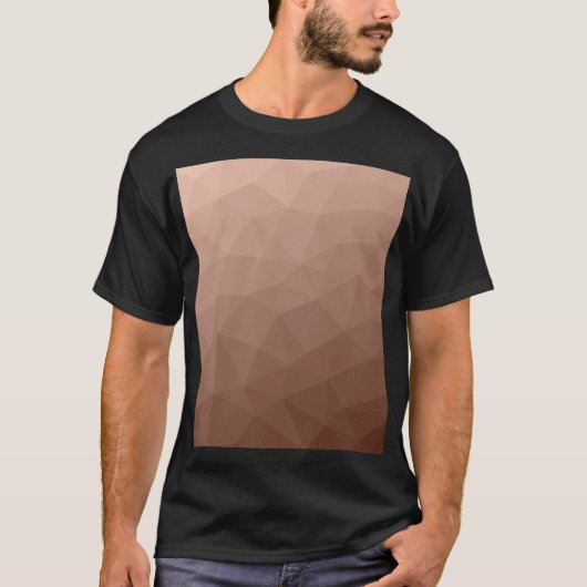 Mocha Bruin geometrisch mesh modern patroon T-shirt (Voorkant)