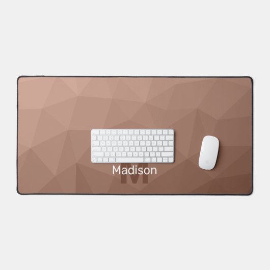 Mocha Bruin geometrisch mesh patroon Monogram Bureaumat (Keyboard & Muis)