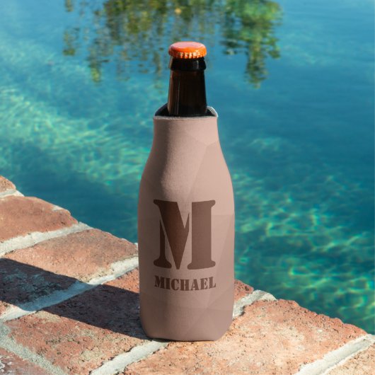 Mocha bruin geometrisch mesh patroon Monogram Flesjeskoeler (Insitu Zwembad)