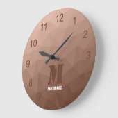 Mocha Bruin geometrisch mesh patroon Monogram Grote Klok (Hoek)