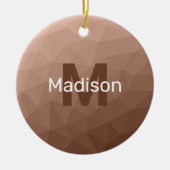 Mocha bruin geometrisch mesh patroon Monogram Keramisch Ornament (Voorkant)