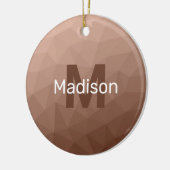 Mocha bruin geometrisch mesh patroon Monogram Keramisch Ornament (Links)