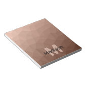 Mocha bruin geometrisch mesh patroon Monogram Notitieblok (Schuin)