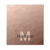 Mocha bruin geometrisch mesh patroon Monogram Notitieblok (Voorkant)