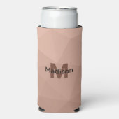 Mocha bruin geometrisch mesh patroon Monogram Seltzer Blikjeskoeler (Seltzer Voorkant)