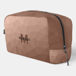 Mocha Bruin geometrisch mesh patroon Monogram Toilettasje