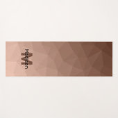 Mocha Bruin geometrisch mesh patroon Monogram Yogamat (Voorkant (horizontaal))
