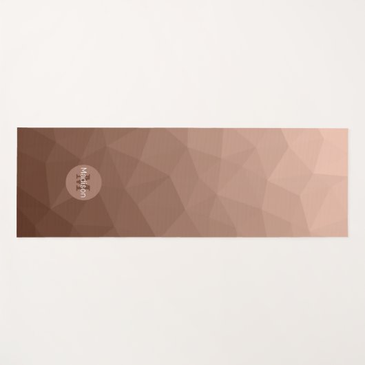Mocha Bruin geometrisch mesh patroon Monogram Yogamat (Voorkant (horizontaal))