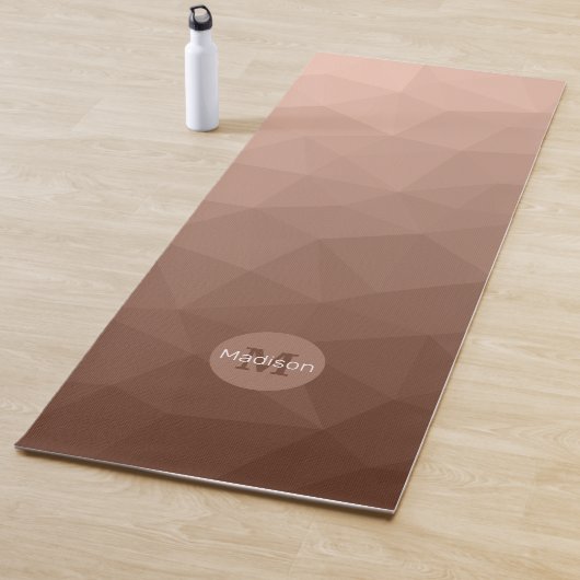 Mocha Bruin geometrisch mesh patroon Monogram Yogamat (In situ)