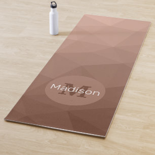 Mocha Bruin geometrisch mesh patroon Monogram Yogamat