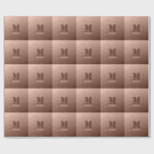 Mocha bruin geometrisch meshpatroon Monogram Cadeaupapier (Vlak)