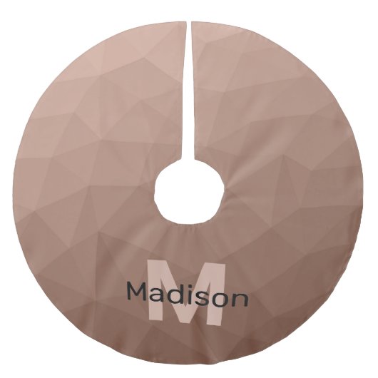 Mocha bruin geometrisch meshpatroon Monogram Kerstboom Rok (Voorkant)