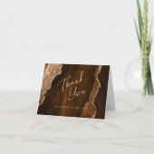 Mocha Bruin Goud Agate Script Trouw Trouwkaart Kaart (Voorkant)