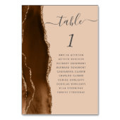 Mocha Bruin Goud Agate Tan Bruiloft Kaart (Voorkant)