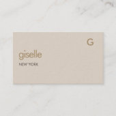 Mocha Bruin Goud QR Code Minimalistisch Monogram Visitekaartje (Voorkant)