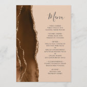 Mocha Bruin Goud Tannine Huwelijksmenu Menu (Voorkant)