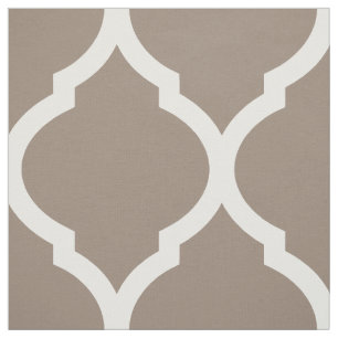 Mocha Bruin Marokkaans Quatrefoil Grote Schaal Stof