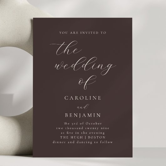 Mocha Bruin Minimalistisch Script Elegant Herfst B Kaart