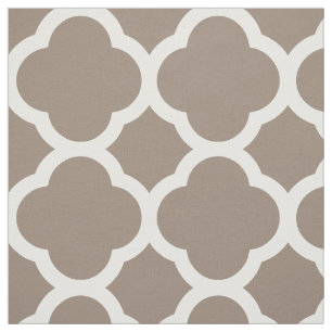 Mocha Bruin Modern Quatrefoil Grote Schaal Stof