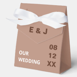Mocha Bruin Moderne Wedding Favoriete Boxen Bedankdoosjes