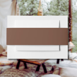 Mocha Bruin Stevige Kleur | Klassiek | Elegant Uitnodigingen Wikkel