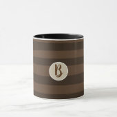 Mocha Bruin Whimsical Funky Strepen Modern Chic Mok (Midden)