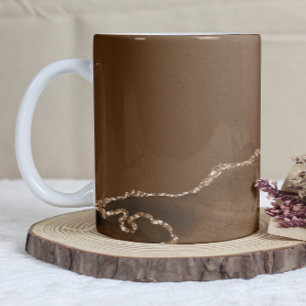 Mocha Bruine Agaat Goud Glitter Koffiemok