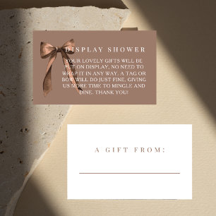 Mocha Bruine Boog Geen Cadeaupapier Bruiloftsfeer  Informatiekaartje
