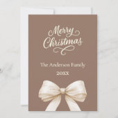 Mocha bruine crème strik Kerstmis (Voorkant)