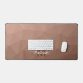 Mocha Bruine geometrische mesh patroon Monogram Bureaumat (Keyboard & Muis)