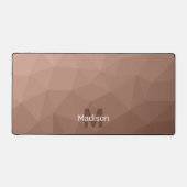 Mocha Bruine geometrische mesh patroon Monogram Bureaumat (Voorkant)
