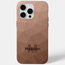 Mocha Bruine geometrische mesh patroon Monogram