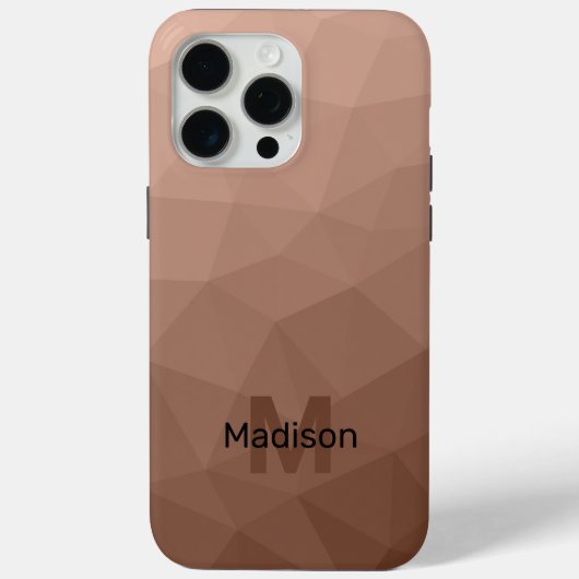 Mocha Bruine geometrische mesh patroon Monogram Case-Mate iPhone Case (Achterkant)