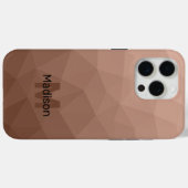 Mocha Bruine geometrische mesh patroon Monogram Case-Mate iPhone Case (Achterkant (horizontaal))