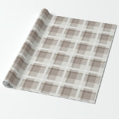 Mocha bruine Gingham buffalo plaid ruit Cadeaupapier (Uitgerold)