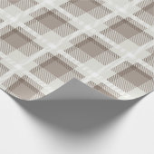 Mocha bruine Gingham buffalo plaid ruit Cadeaupapier (Hoek)