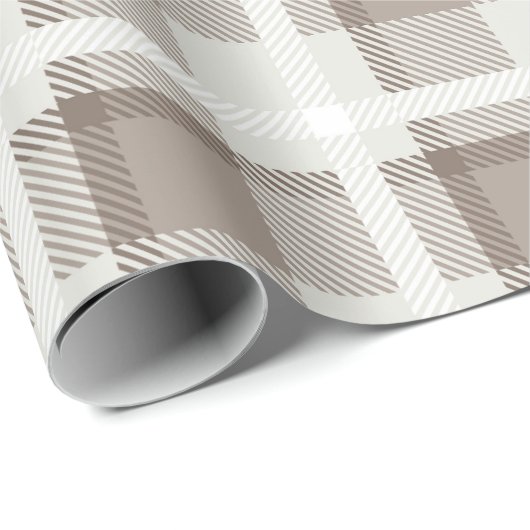 Mocha bruine Gingham buffalo plaid ruit Cadeaupapier (Rol Hoek)
