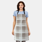 Mocha bruine Gingham buffalo plaid ruit  Schort (Gedragen)