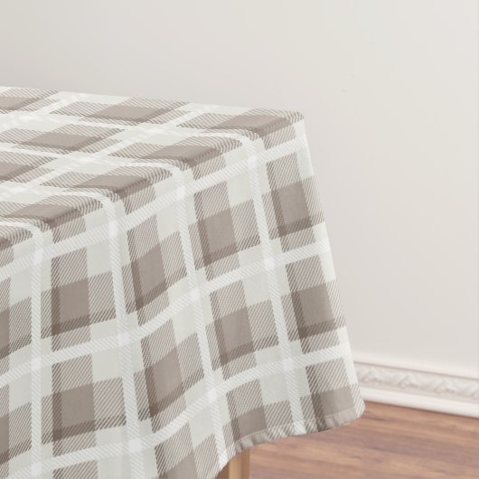 Mocha bruine Gingham buffalo plaid ruit Tafelkleed (Voorbeeld)