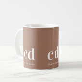 Mocha bruine monogram initiaal naam koffiemok (Voorkant links)