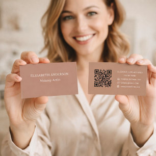 Mocha bruine qr code visitekaartje