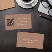 Mocha bruine qr code visitekaartje