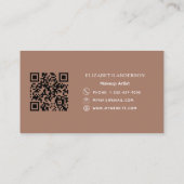 Mocha bruine qr code visitekaartje (Achterkant)